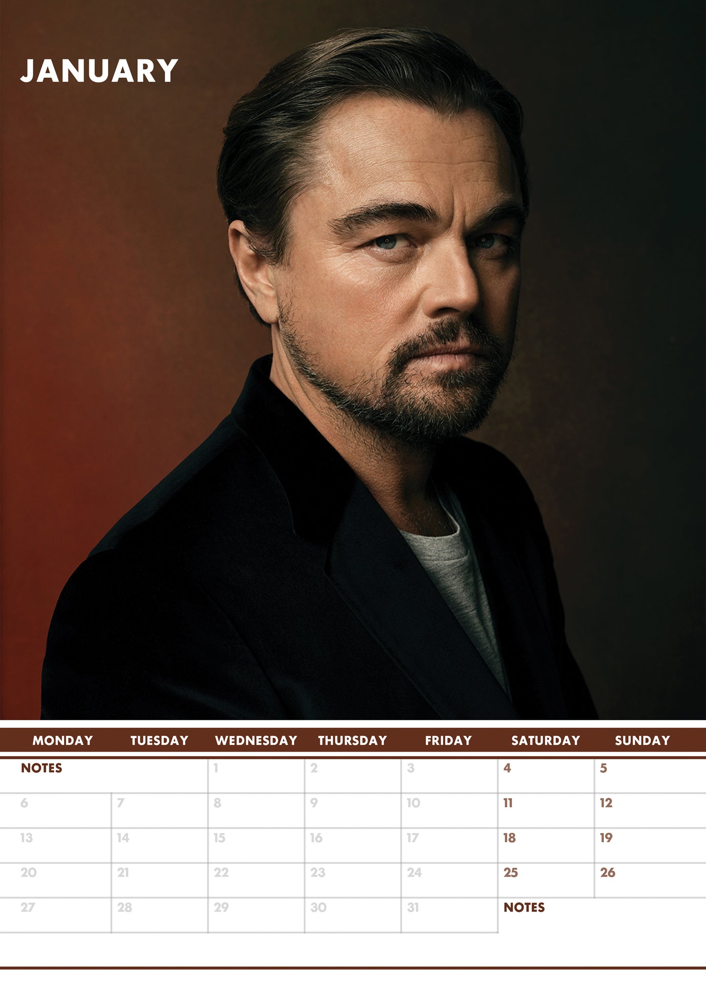 Leonardo Di Caprio Calendar 2025