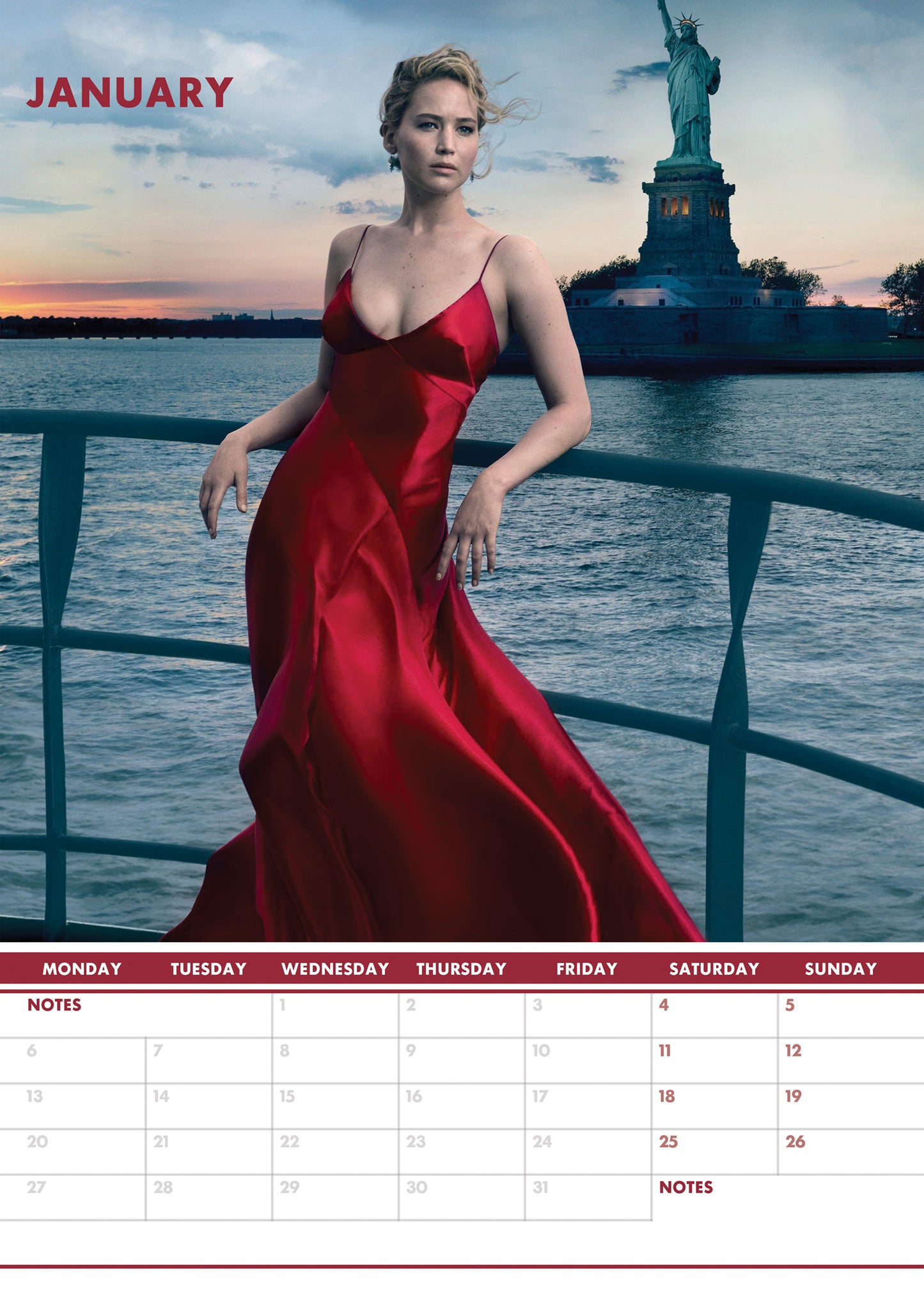 Jennifer Lawrence Calendar 2025