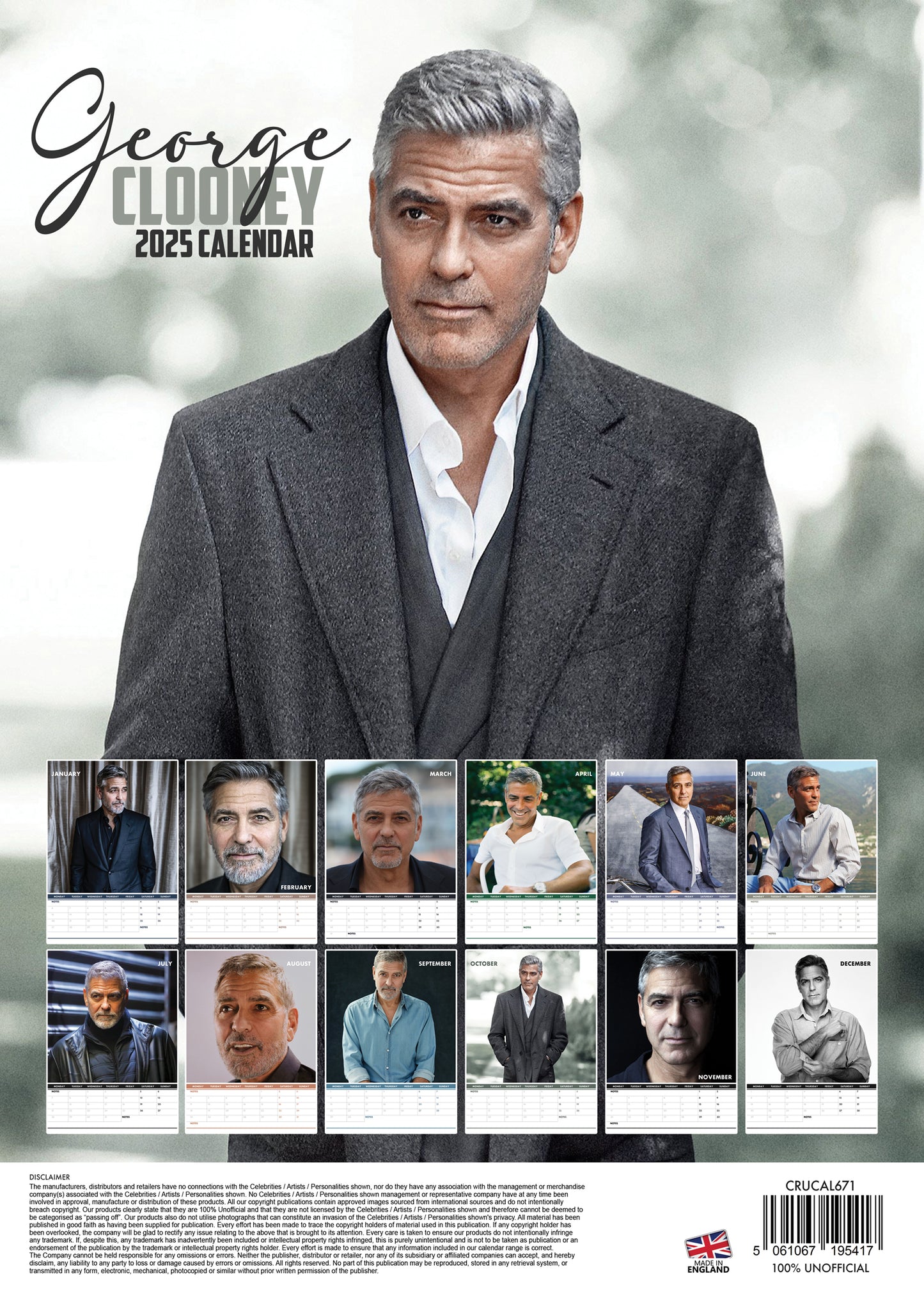 George Clooney Calendar 2025