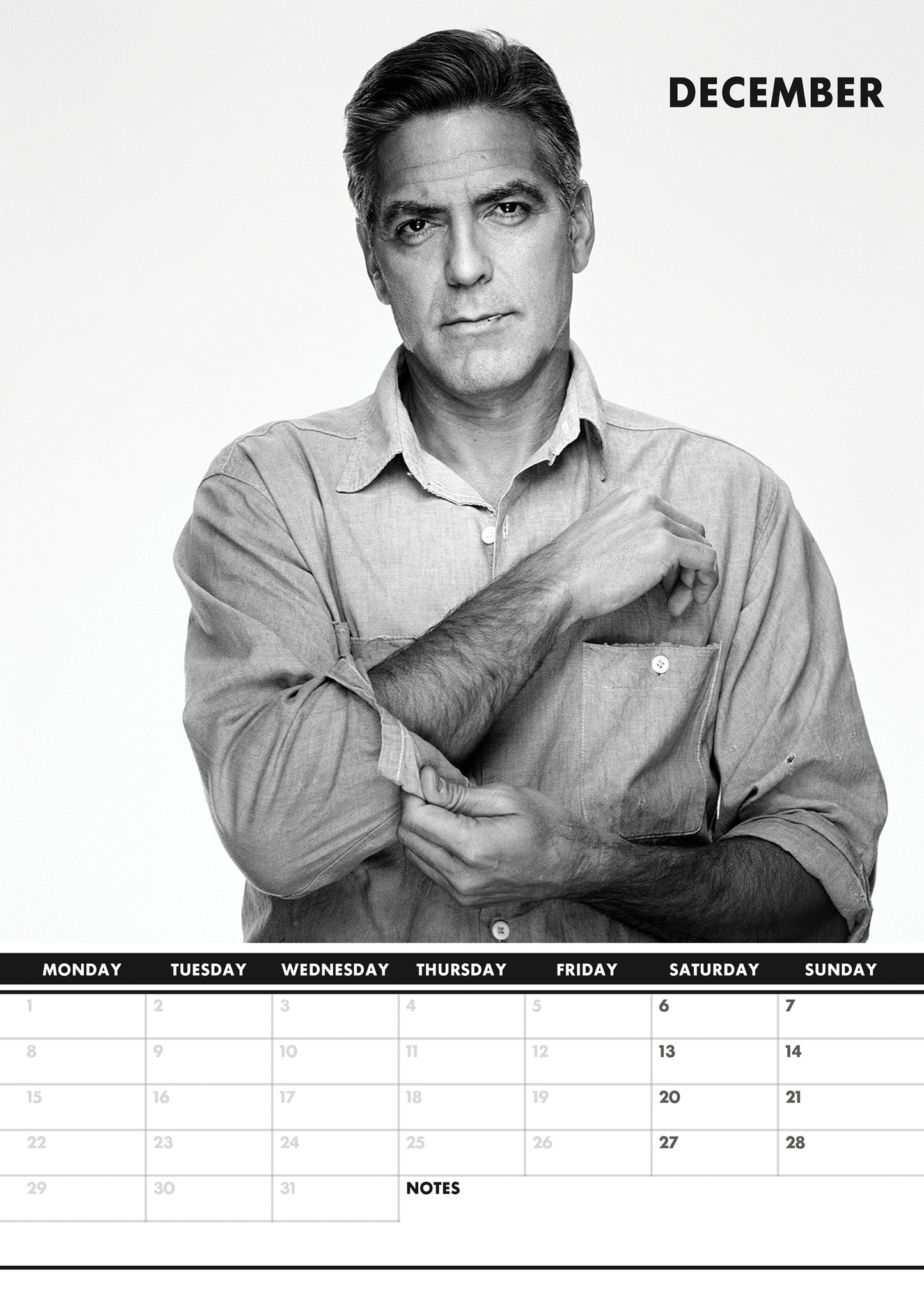 George Clooney Calendar 2025