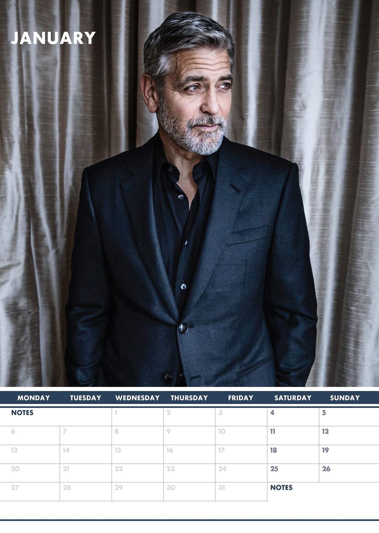 George Clooney Calendar 2025