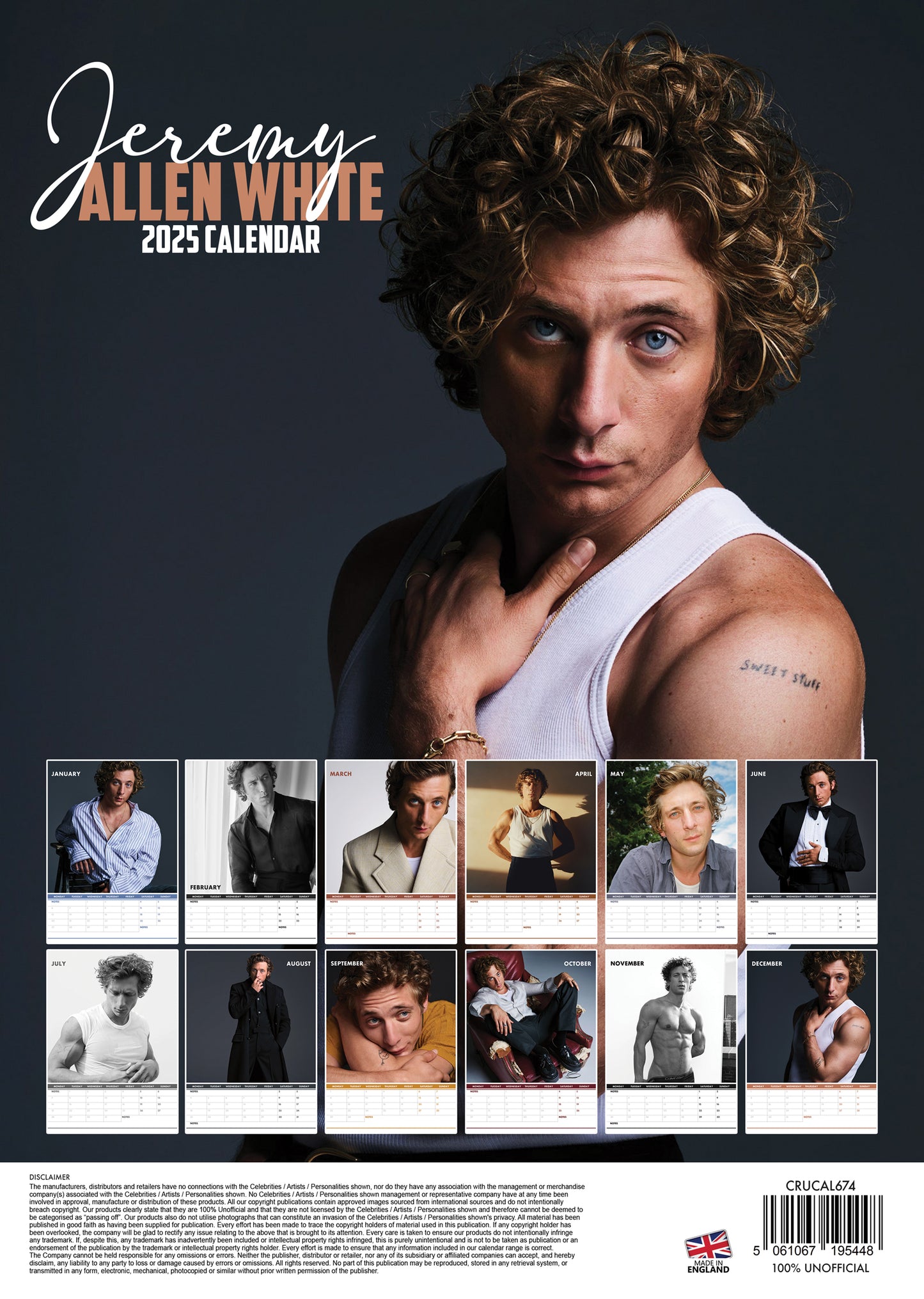 Jeremy Allen White Calendar 2025