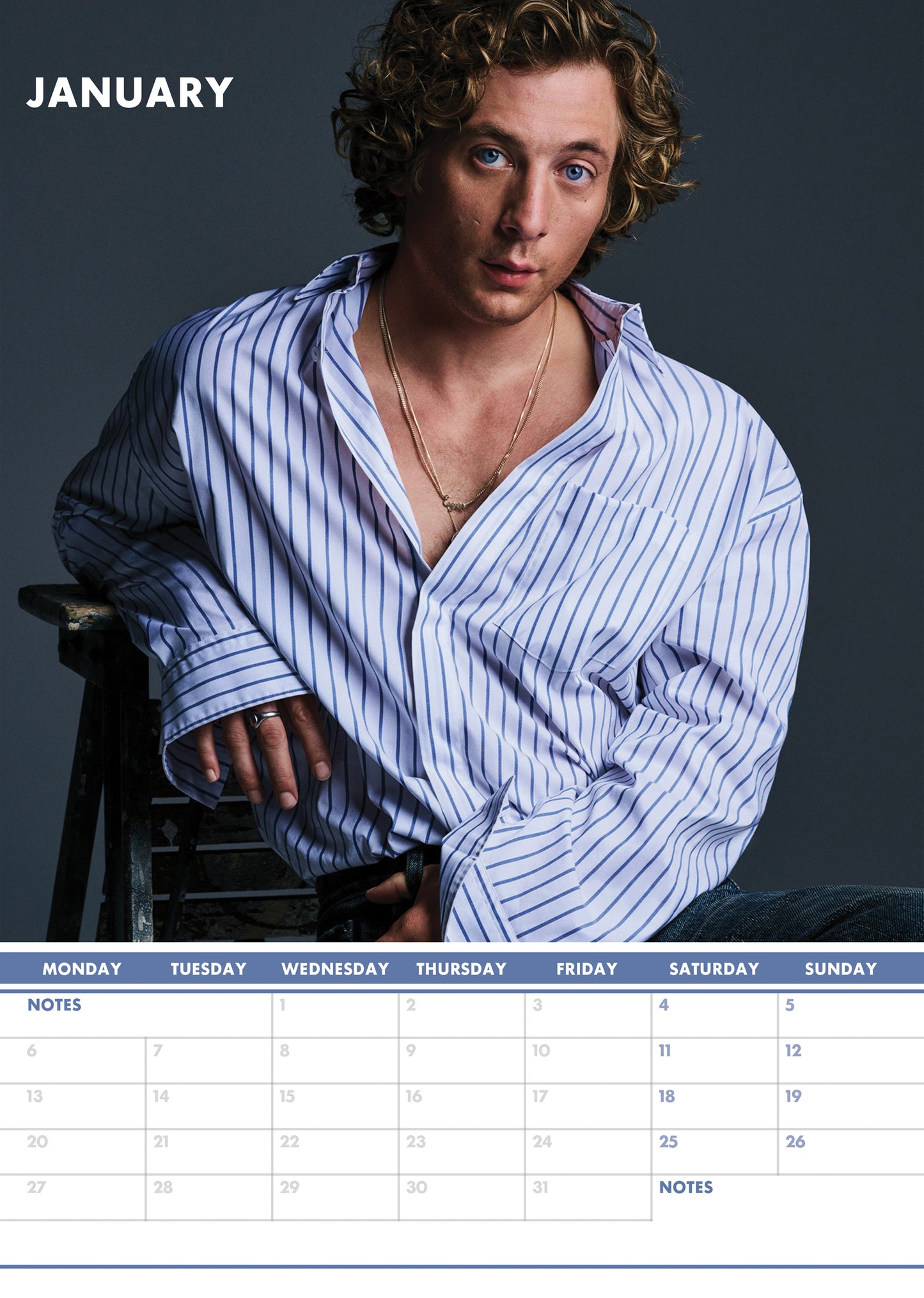 Jeremy Allen White Calendar 2025