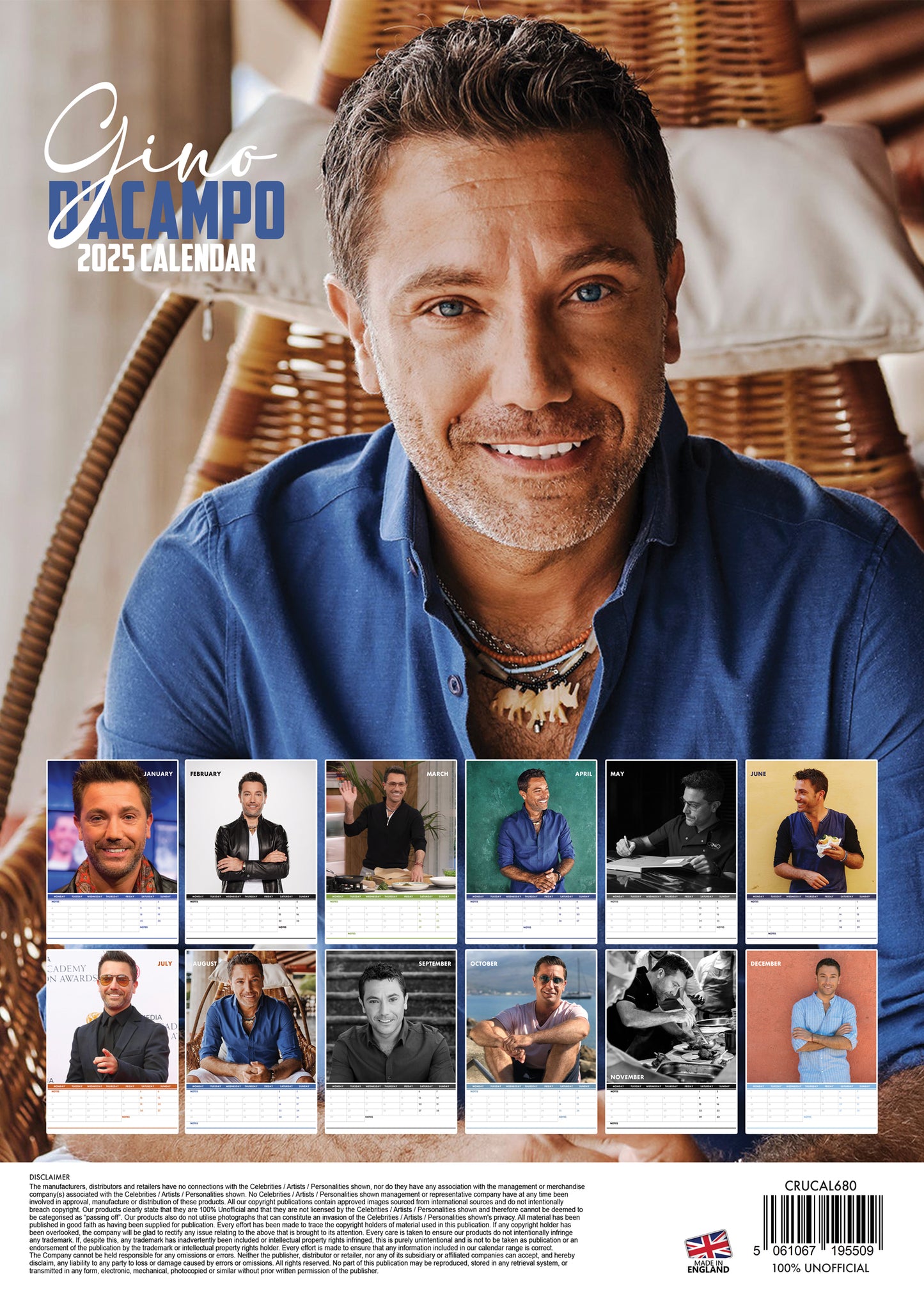 Gino D'acampo Calendar 2025