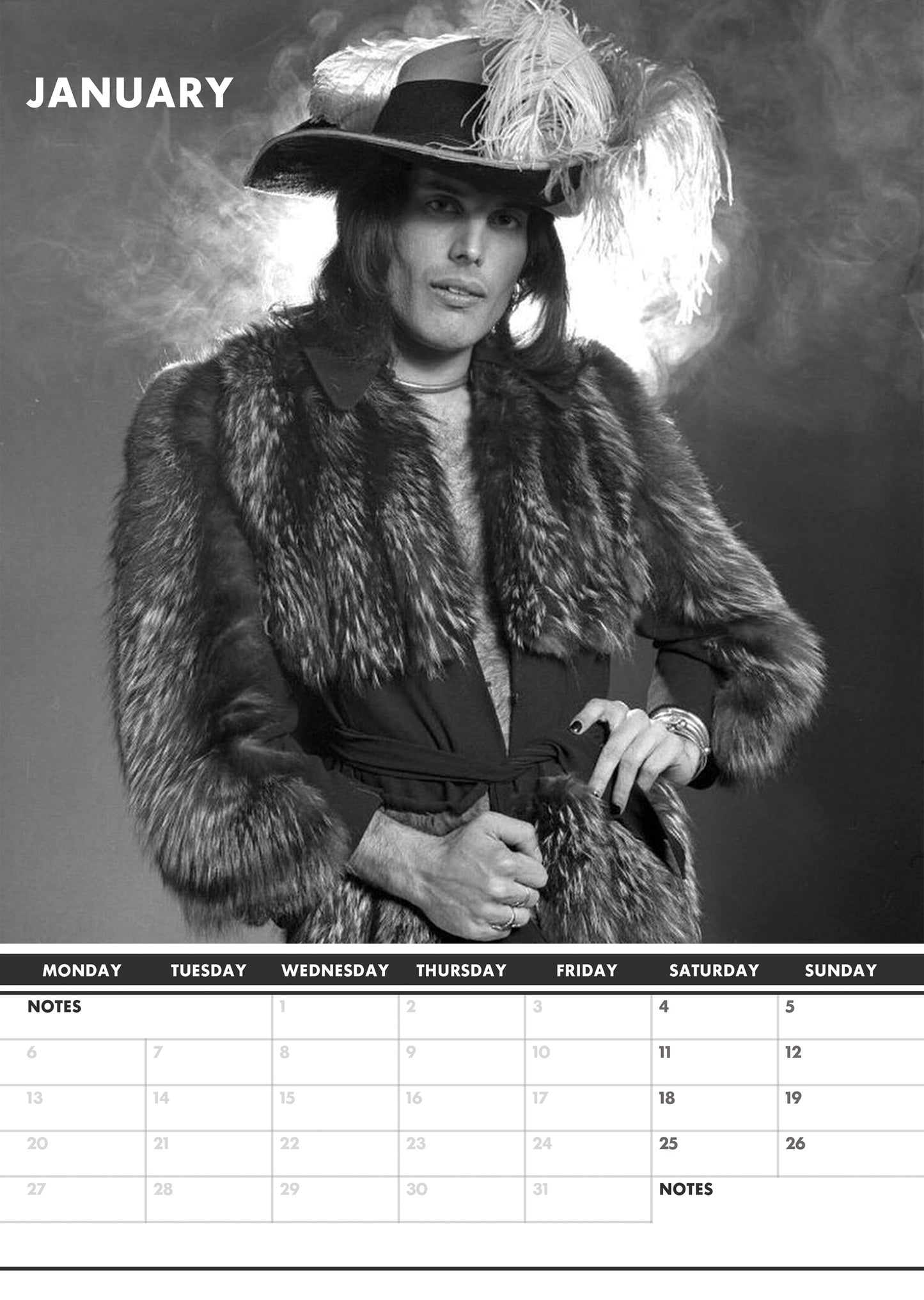 Freddie Mercury Calendar 2025