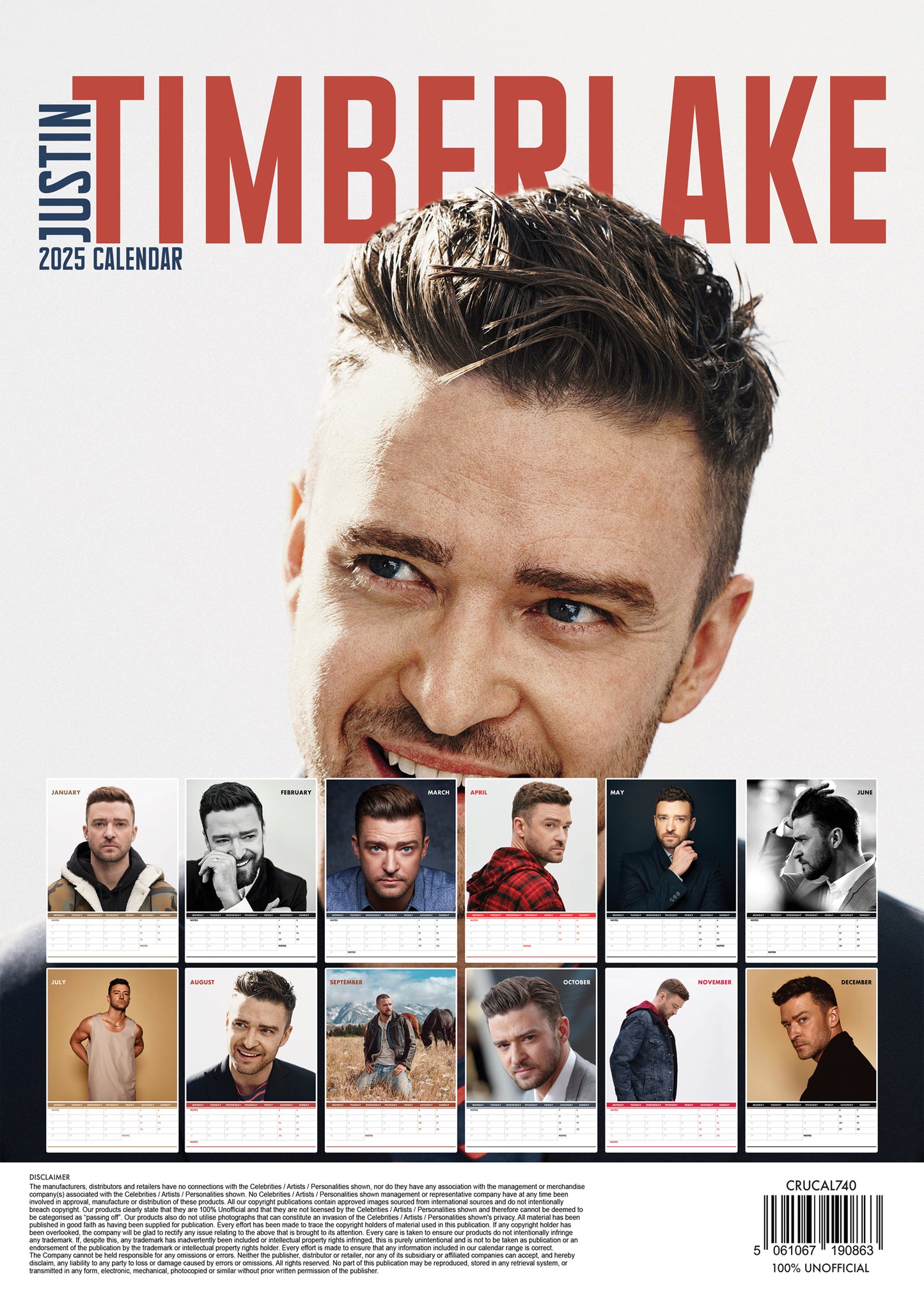 Justin Timberlake Calendar 2025