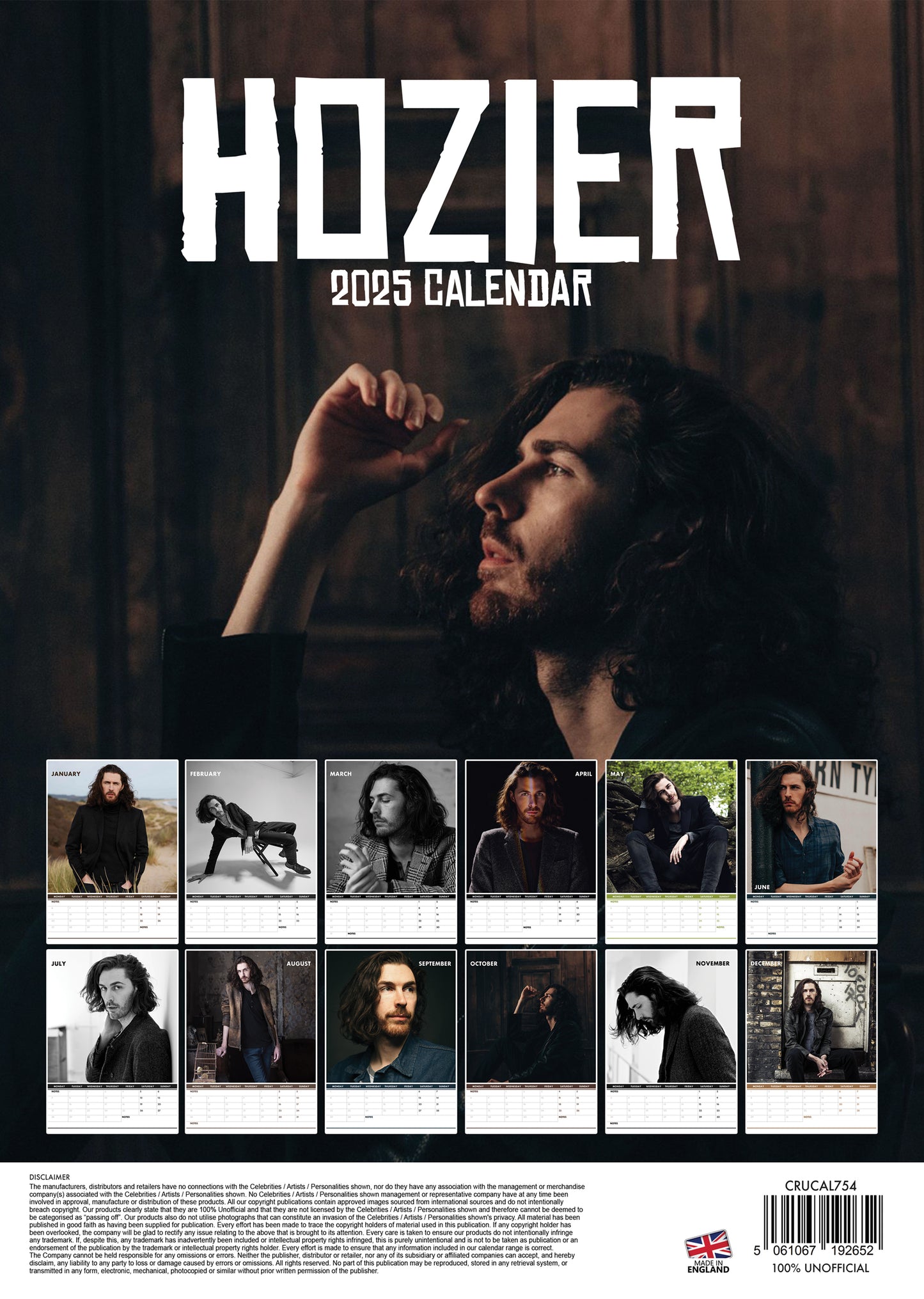 Hozier Calendar 2025