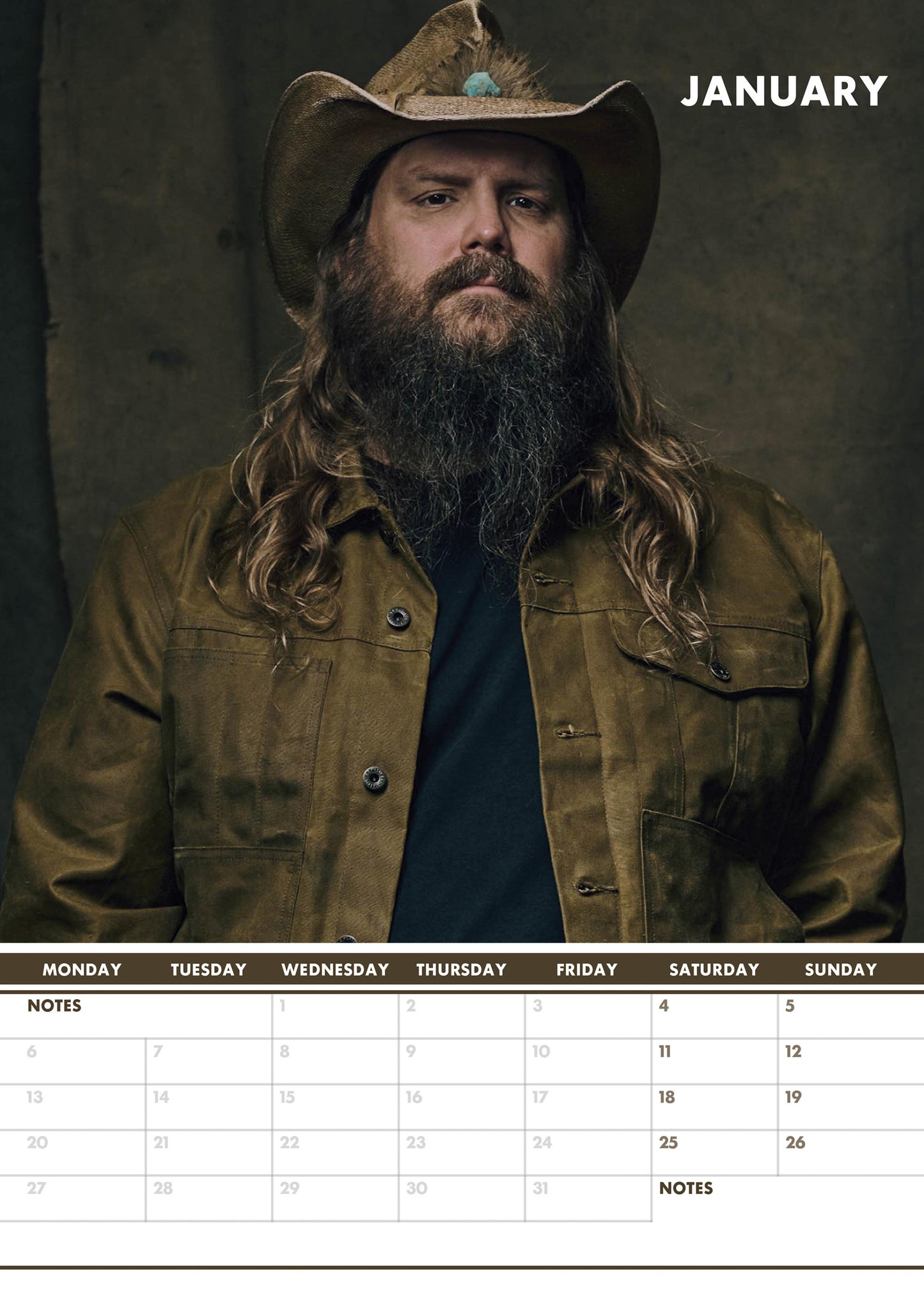 Chris Stapleton Calendar 2025