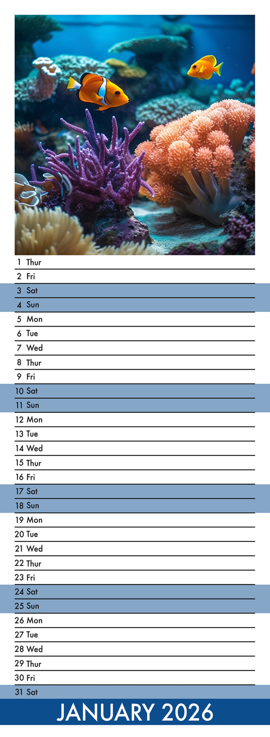 Under The Sea - Slim Calendar 2026