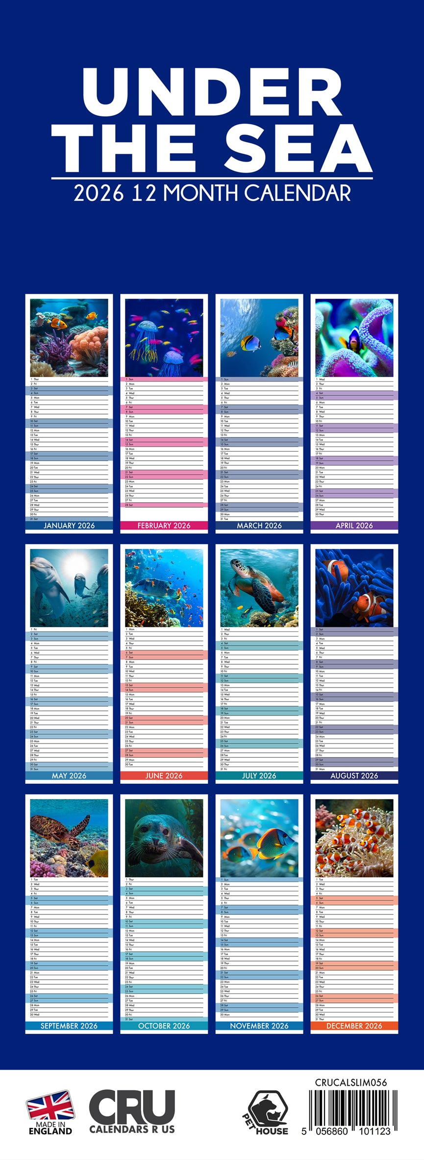 Under The Sea - Slim Calendar 2026