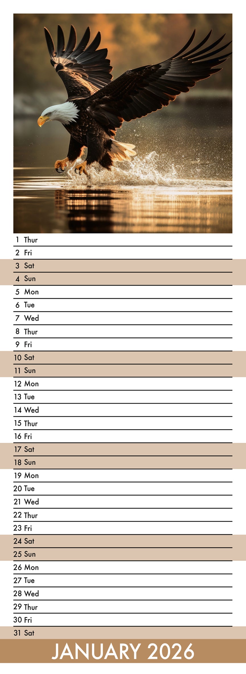 Wildlife - Slim Calendar 2026