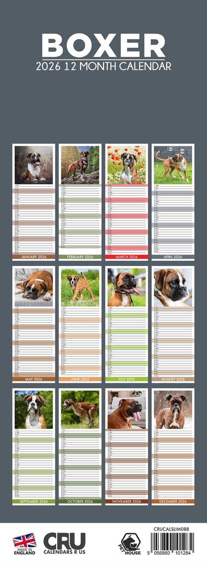 Boxer - Slim Calendar 2026