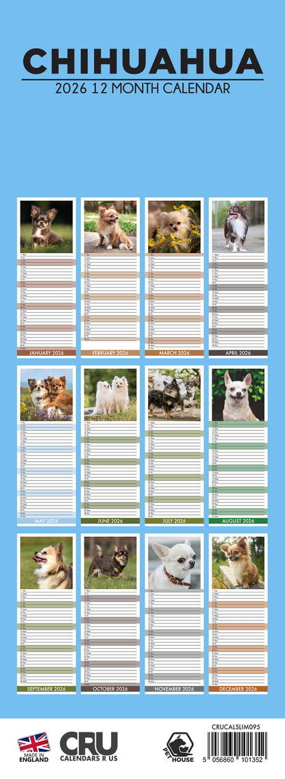 Chihuahua - Slim Calendar 2026
