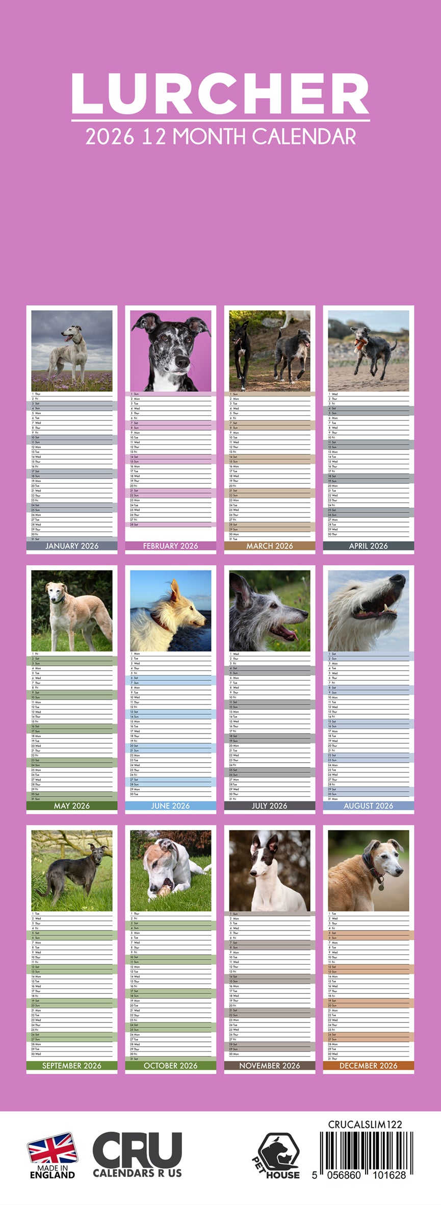 Lurcher - Slim Calendar 2026