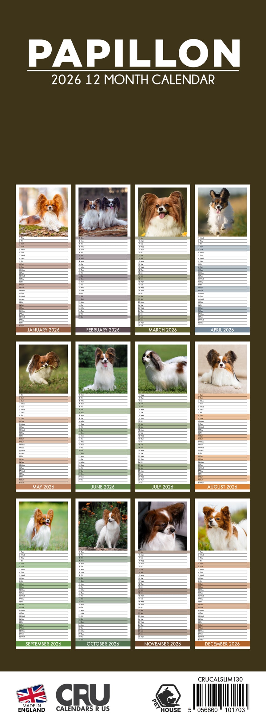 Papillon - Slim Calendar 2026