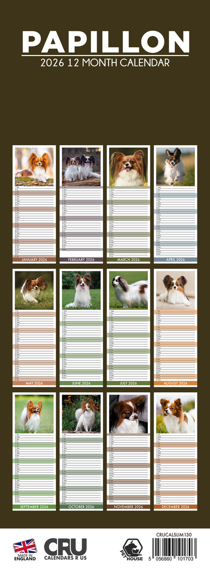Papillon - Slim Calendar 2026