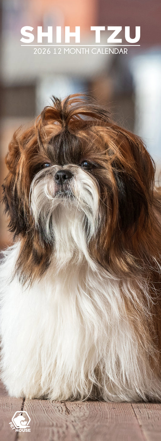 Shih Tzu - Slim Calendar 2026