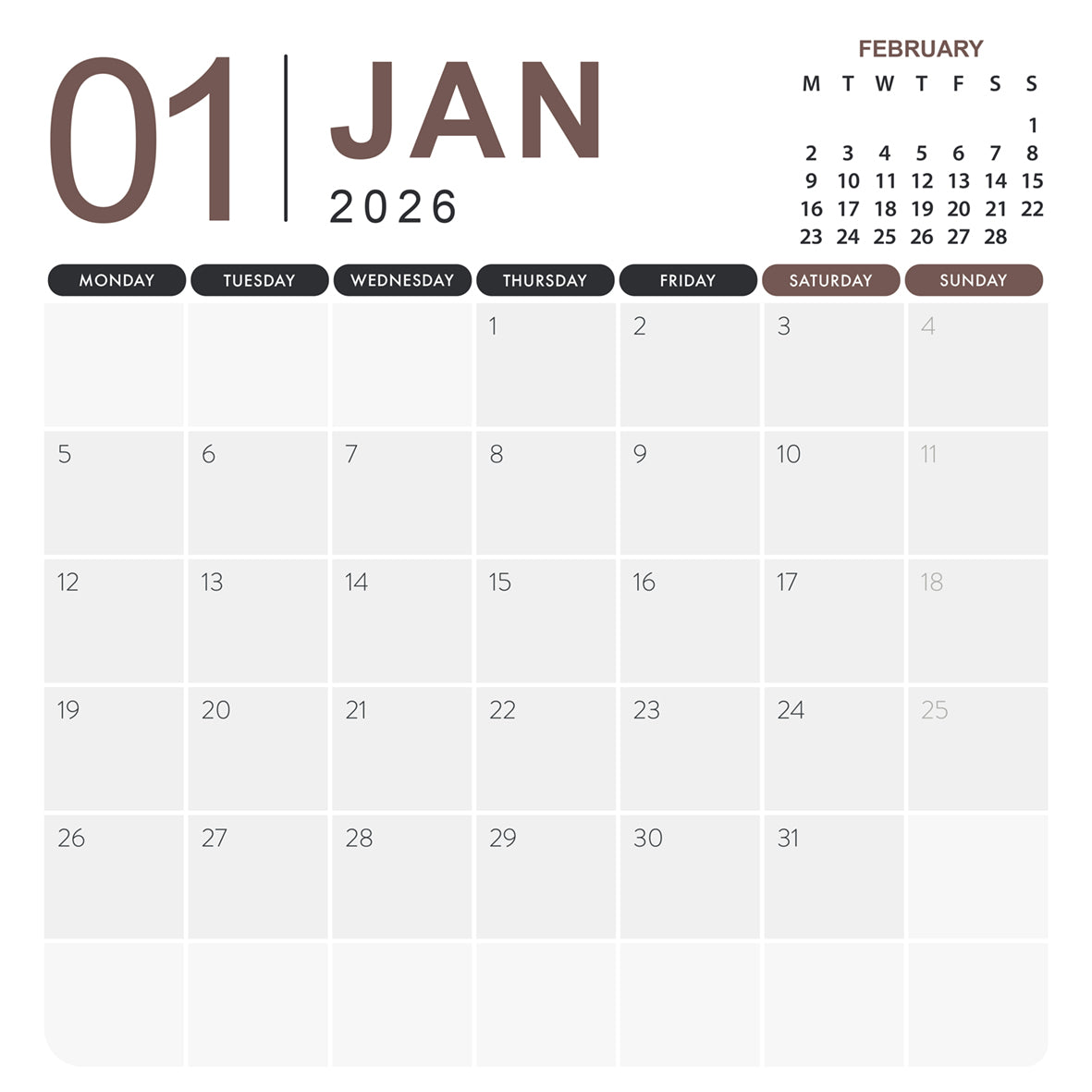 Baby Goats - Square Calendar 2026