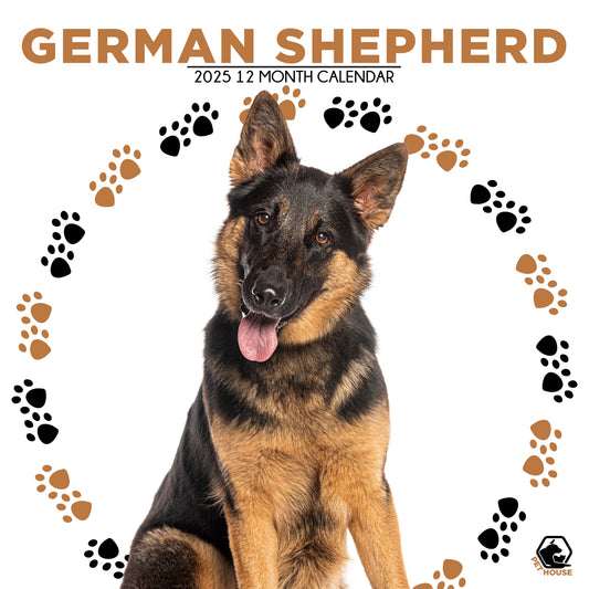 German Shepherd Calendar Square 2025