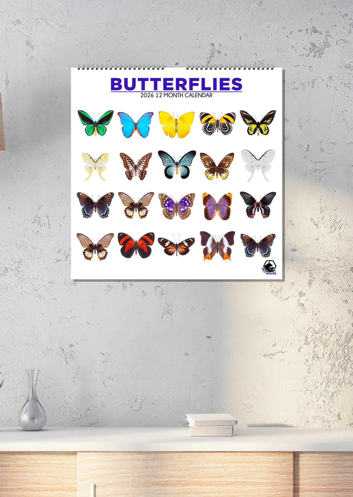 Butterflies - Square Calendar 2026