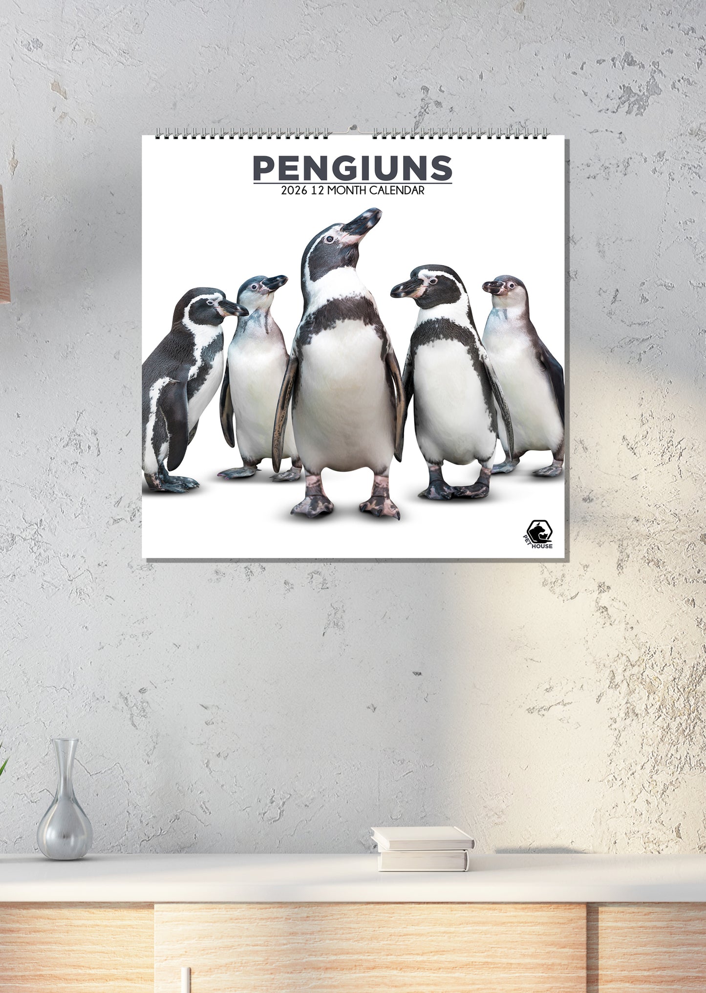 Penguins - Square Calendar 2026