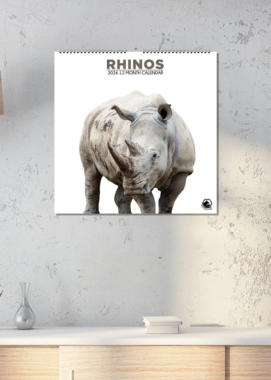Rhinos - Square Calendar 2026