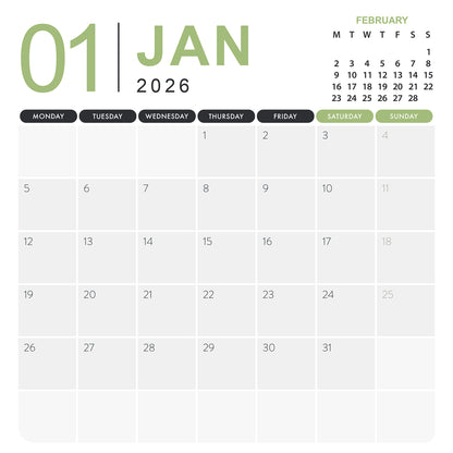 Black Cat - Square Calendar 2026