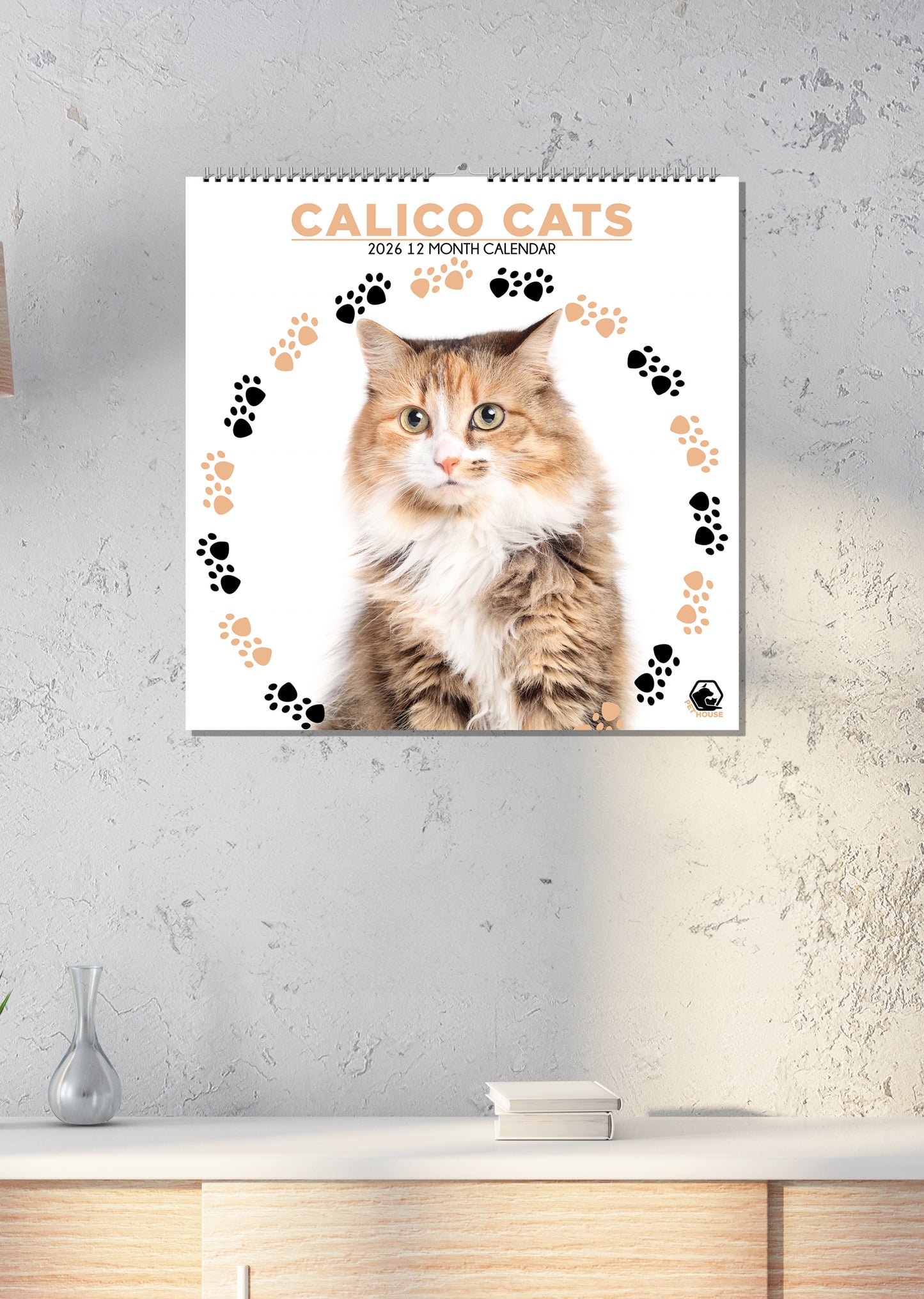 Calico Cats - Square Calendar 2026