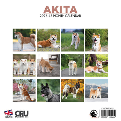 Akita - Square Calendar 2026