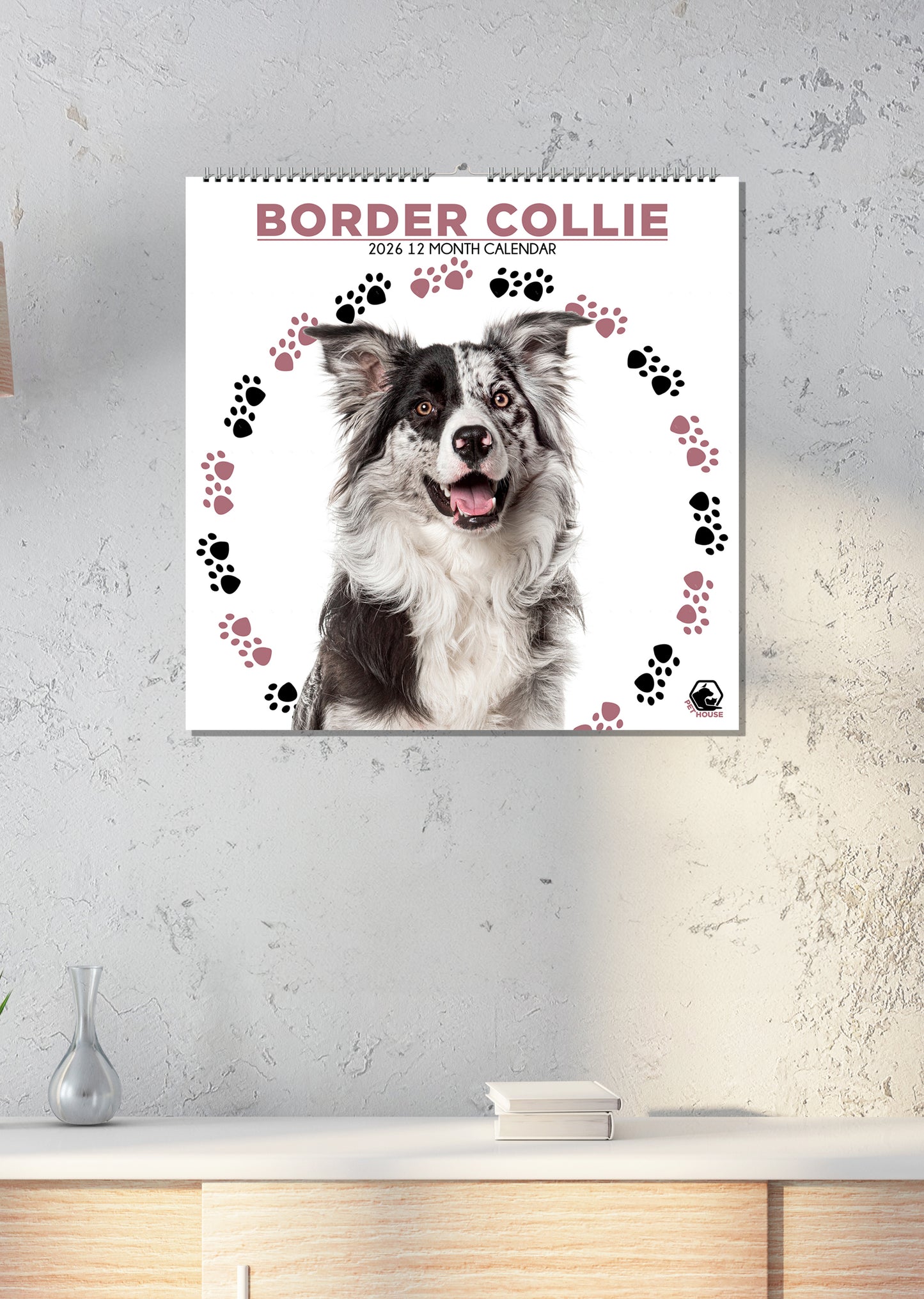 Border Collie Square Calendar 2026 CalendarsRus
