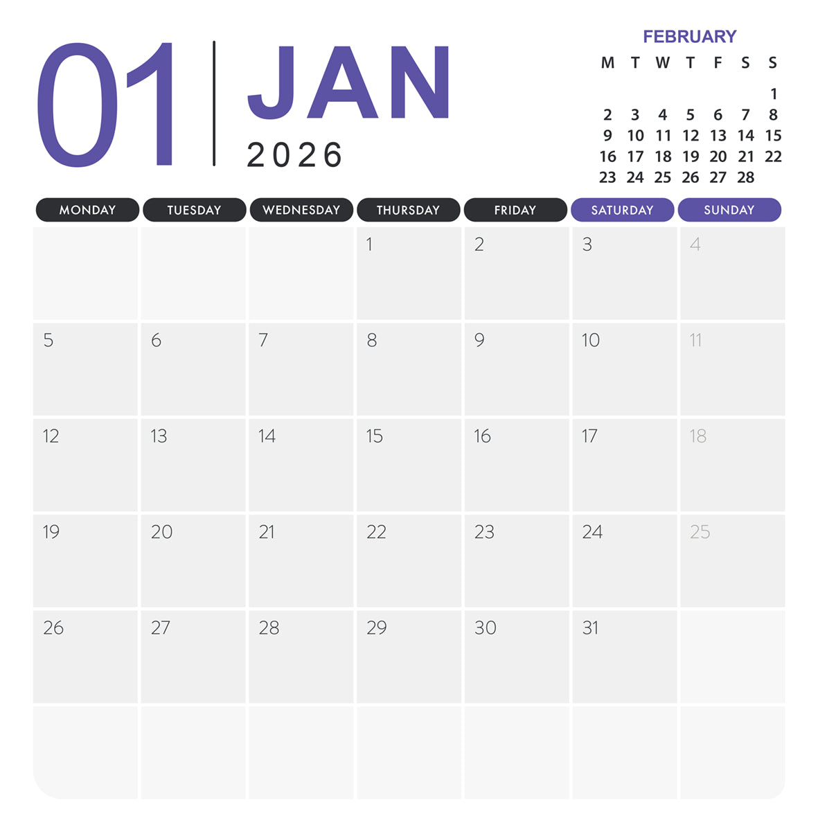 Cavapoo - Square Calendar 2026