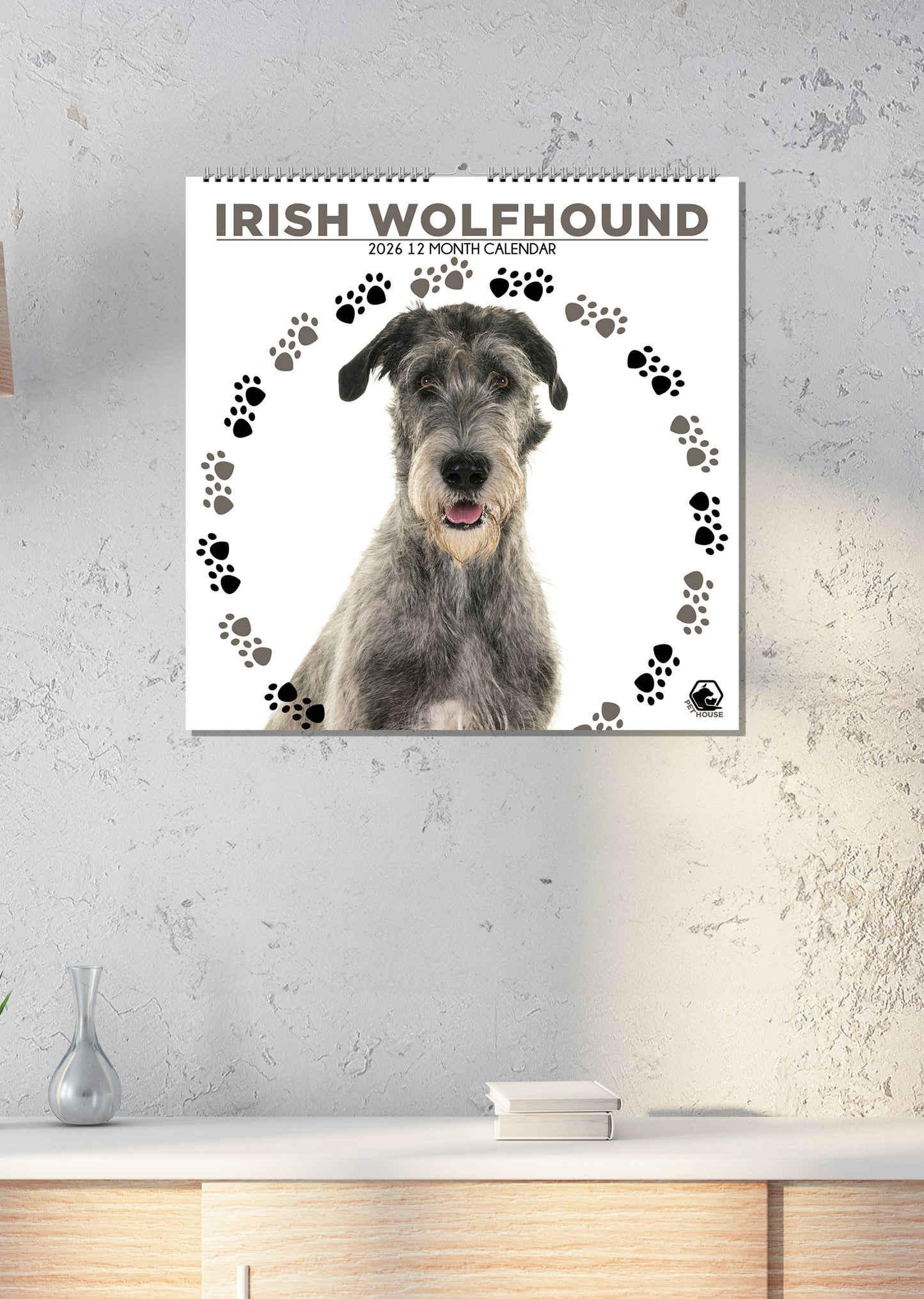 Irish Wolfhound - Square Calendar 2026