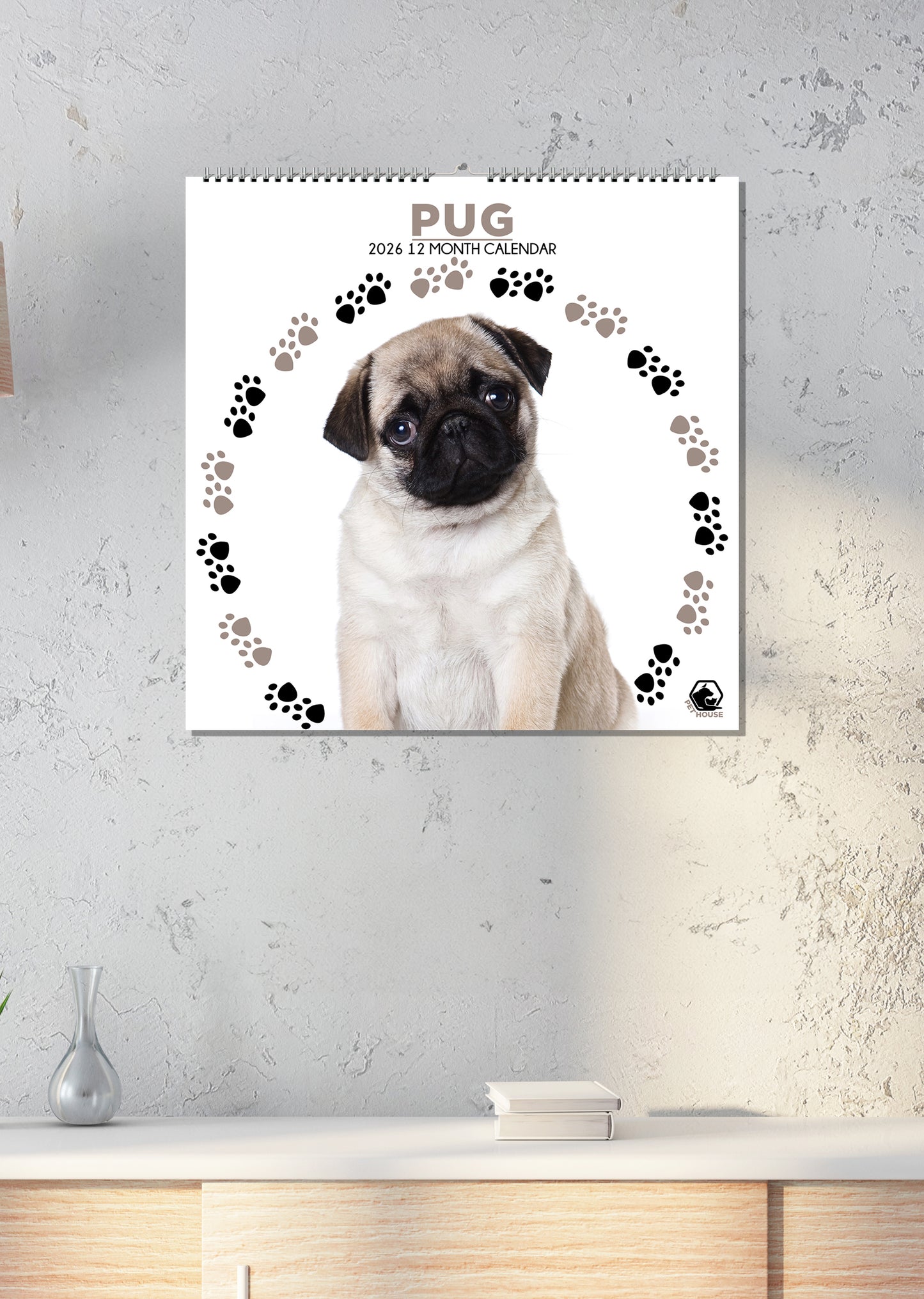 Pug Calendar - Square Calendar 2026