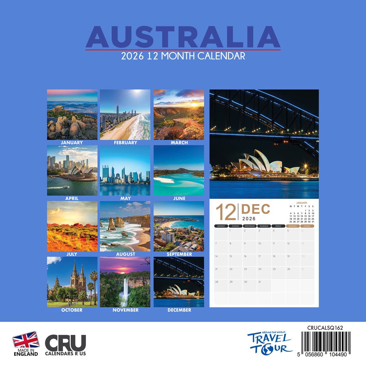 Australia - Square Calendar 2026