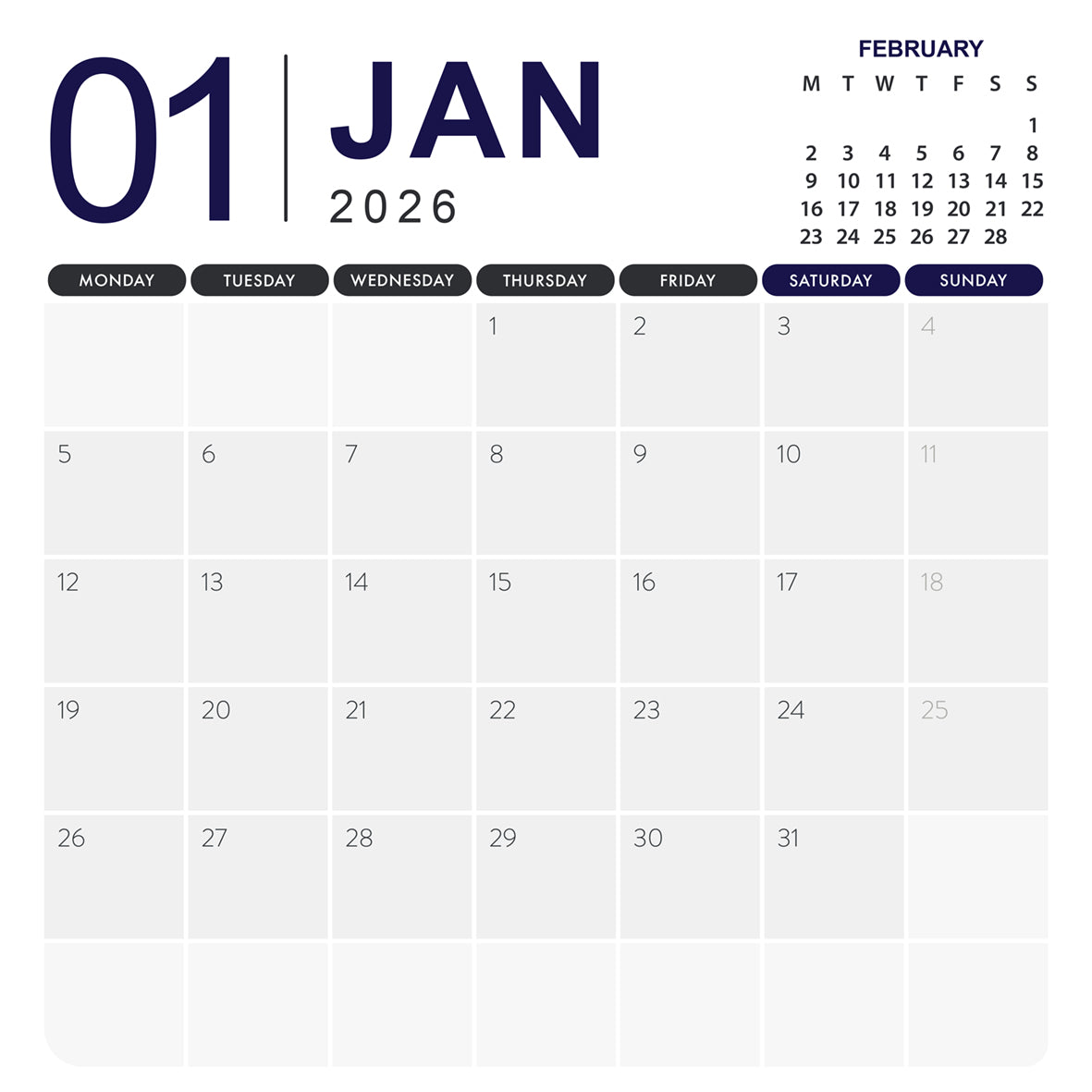 Las Vegas - Square Calendar 2026