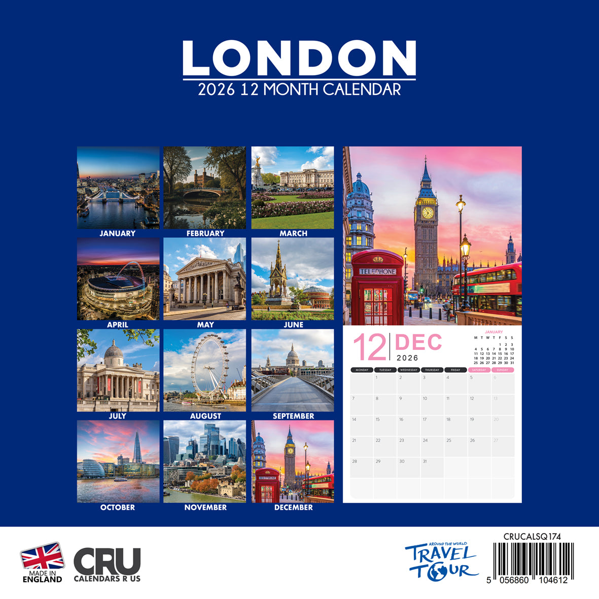 London - Square Calendar 2026