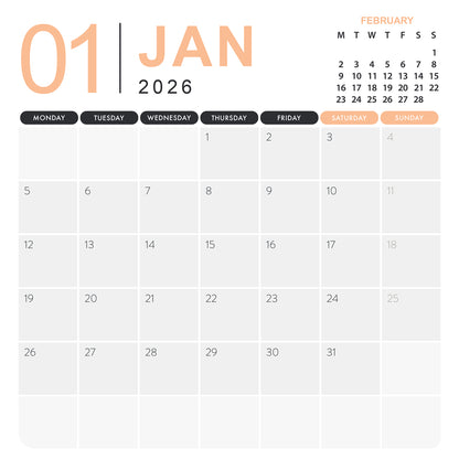 New York - Square Calendar 2026