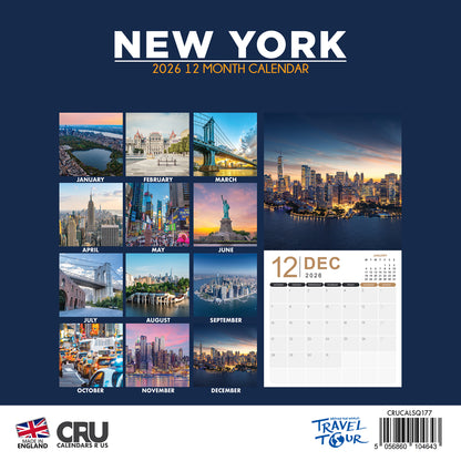 New York - Square Calendar 2026