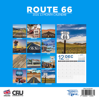 Route 66 - Square Calendar 2026