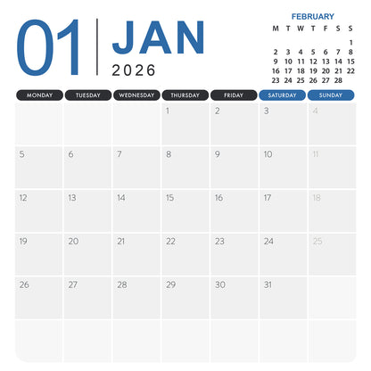 USA - Square Calendar 2026