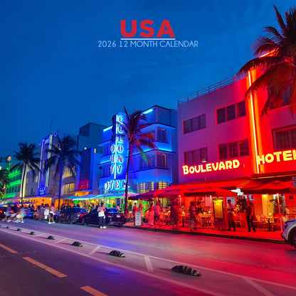 USA - Square Calendar 2026