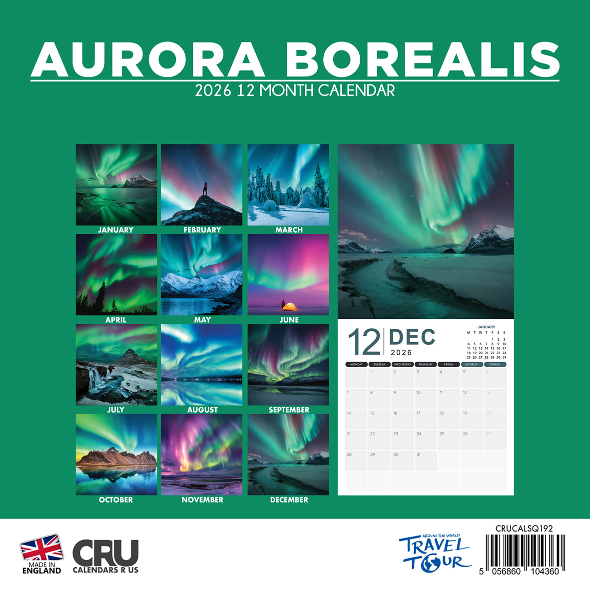 Aurora Borealis - Square Calendar 2026