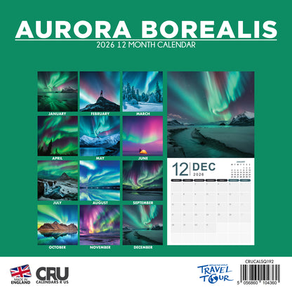 Aurora Borealis - Square Calendar 2026