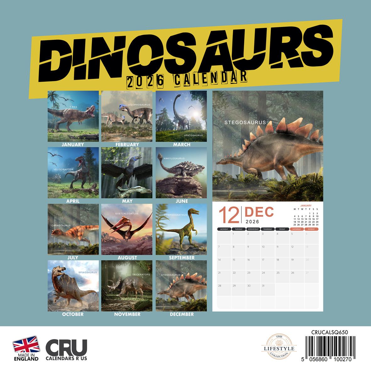 Dinosaurs - Calendar 2026
