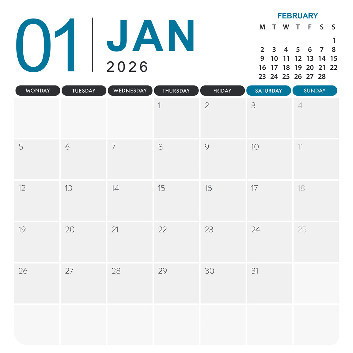 Serenity - Calendar 2026