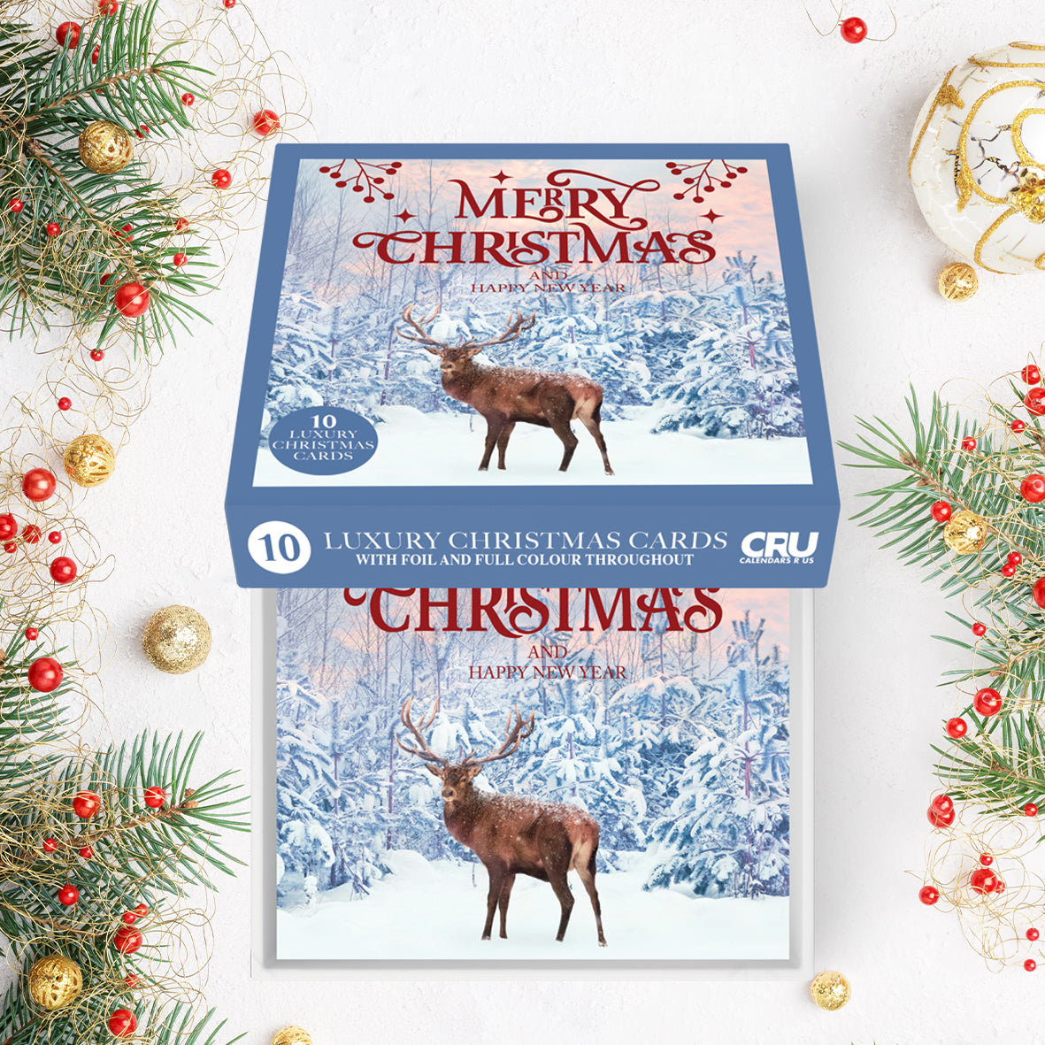 Christmas Cards Deer Winter Scene Multipack