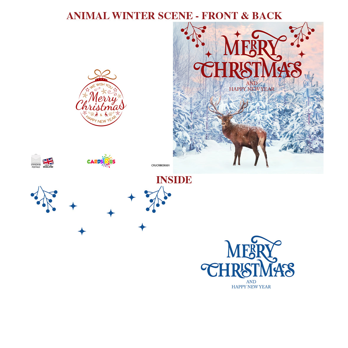 Christmas Cards Deer Winter Scene Multipack