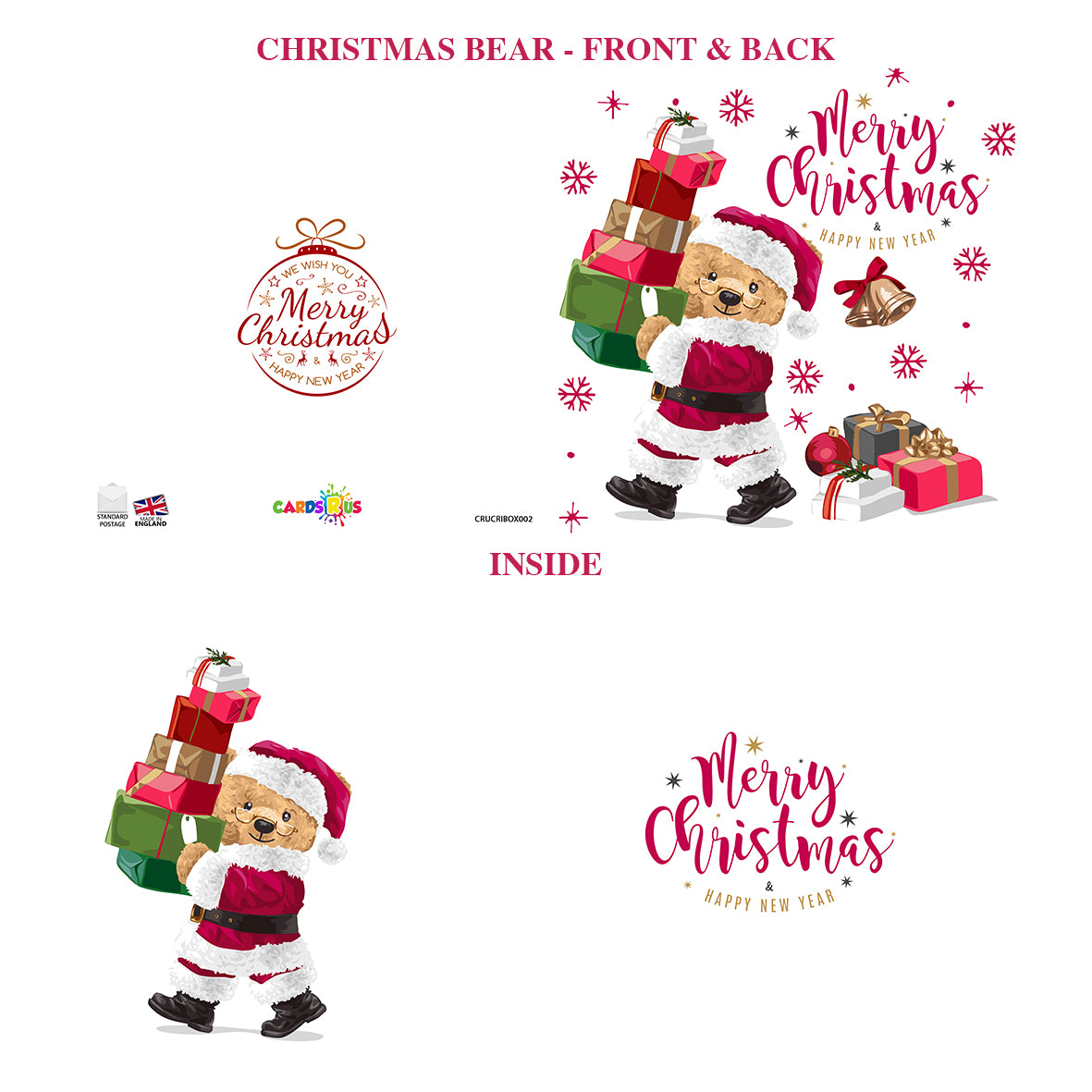 Christmas Cards Teddy Multipack
