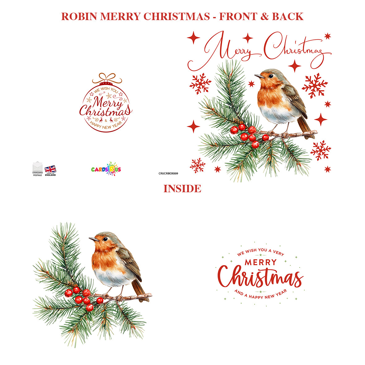 Christmas Cards Robins 2 Multipack