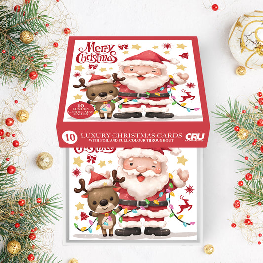 Christmas Cards Modern Santa Multipack